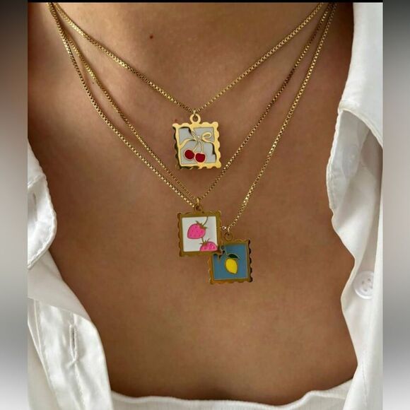 Lemon Pendant Necklace A1387 - Picture 1 of 3